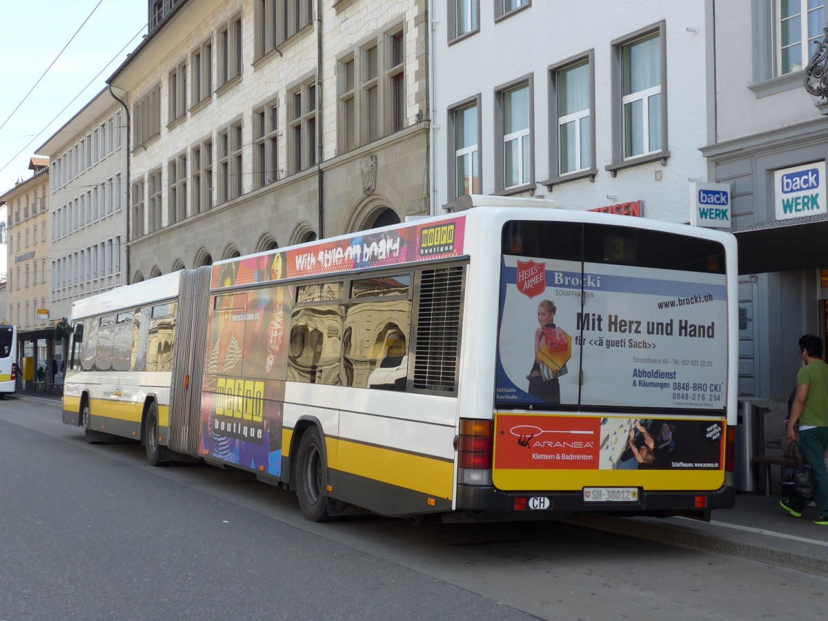(149'428) - VBSH Schaffhausen - Nr. 12/SH 38'012 - Volvo/Hess am 29. M�rz 2014 beim Bahnhof Schaffhausen