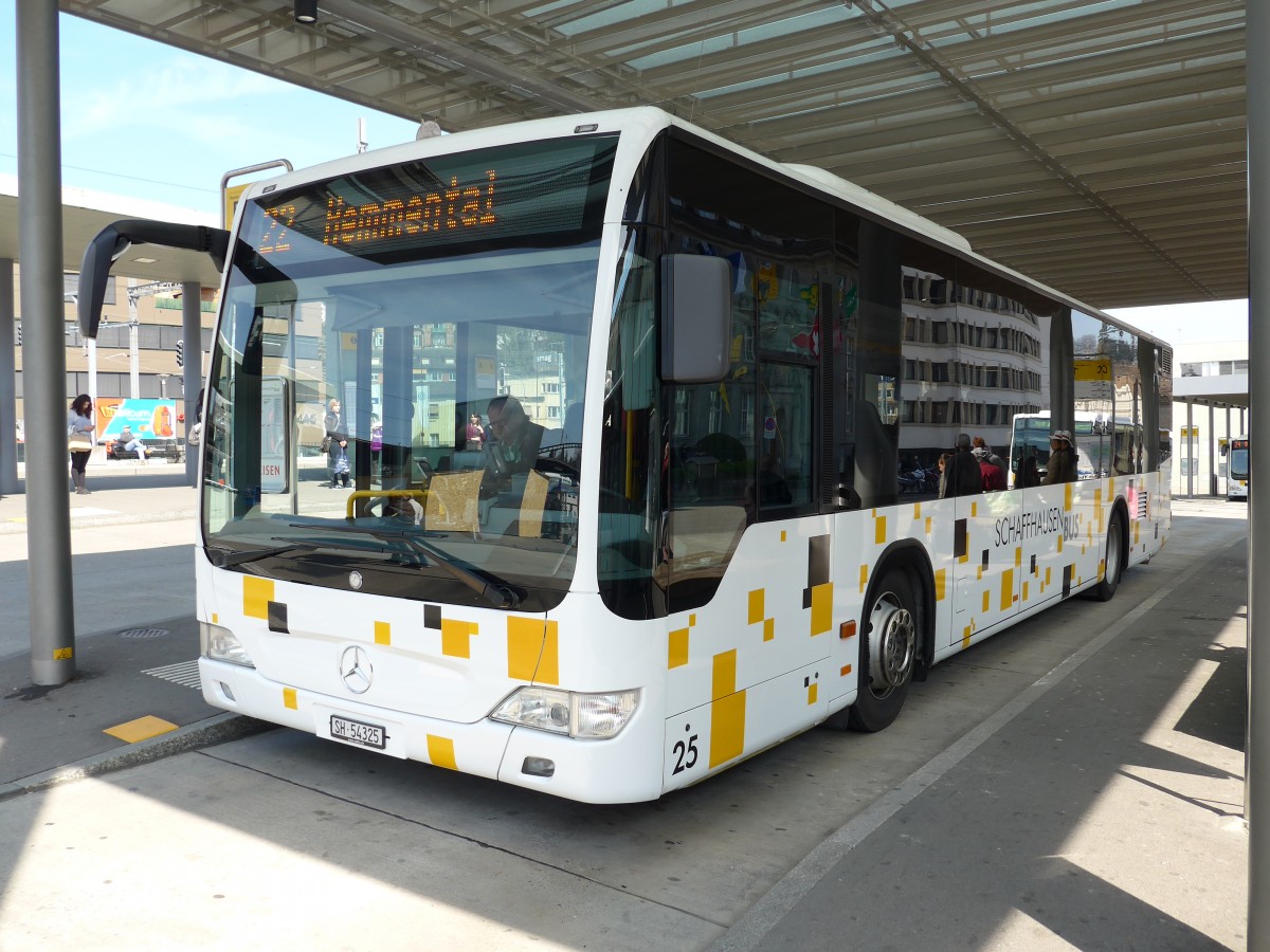 (149'432) - SB Schaffhausen - Nr. 25/SH 54'325 - Mercedes am 29. M�rz 2014 beim Bahnhof Schaffhausen