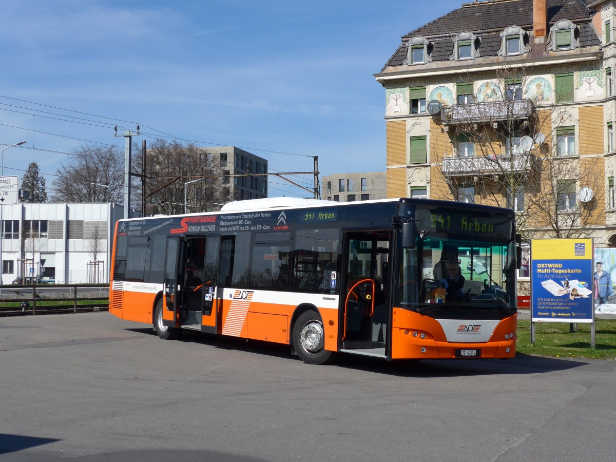 (149'437) - AOT Amriswil - Nr. 6/TG 62'894 - Neoplan am 29. M�rz 2014 beim Bahnhof Arbon