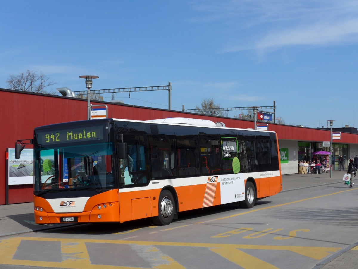 (149'448) - AOT Amriswil - Nr. 6/TG 62'894 - Neoplan am 29. M�rz 2014 beim Bahnhof Amriswil