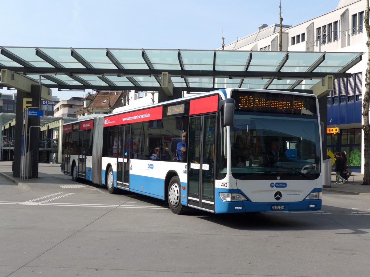 (149'459) - Limmat Bus, Dietikon - Nr. 40/ZH 273'154 - Mercedes am 31. M�rz 2014 beim Bahnhof Dietikon