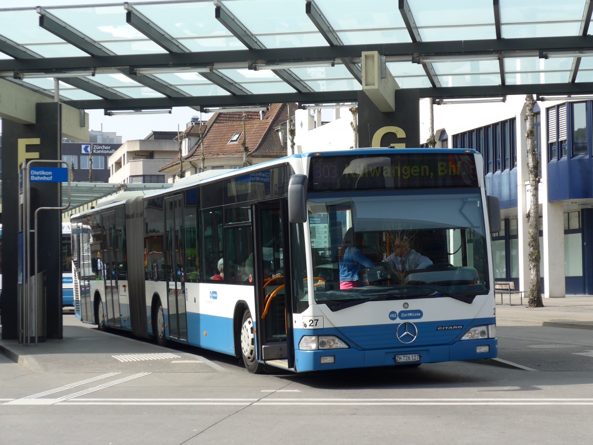 (149'472) - Limmat Bus, Dietikon - Nr. 27/ZH 726'127 - Mercedes am 31. M�rz 2014 beim Bahnhof Dietikon