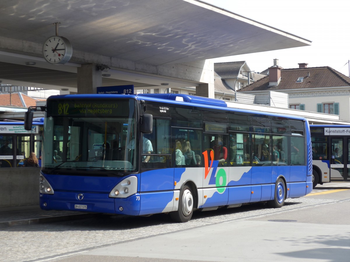 (149'483) - Ryffel, Uster - Nr. 73/ZH 457'075 - Irisbus am 31. M�rz 2014 beim Bahnhof Uster