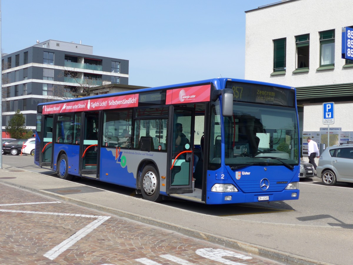 (149'491) - VZO Gr�ningen - Nr. 2/ZH 41'402 - Mercedes am 31. M�rz 2014 beim Bahnhof Wetzikon