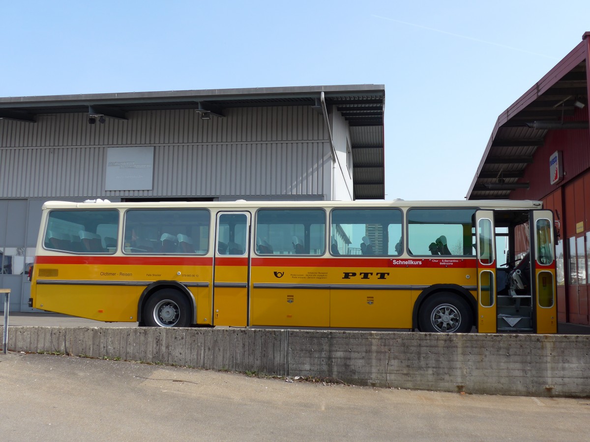 (149'531) - Stocker, Ottikon - Saurer/R&J (ex Eberle, Wittenbach; ex Richter, Ossingen; ex P 25'350) am 31. M�rz 2014 in Gossau, Garage Sch�nenberger