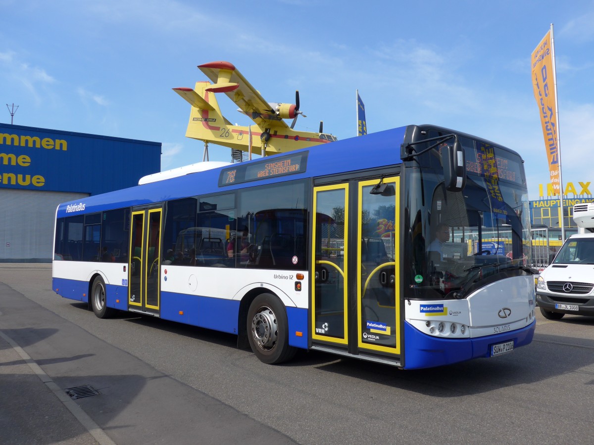 (149'747) - PalatinaBus, Edenkoben - S�W-P 2106 - Solaris am 25. April 2014 in Sinsheim, Museum