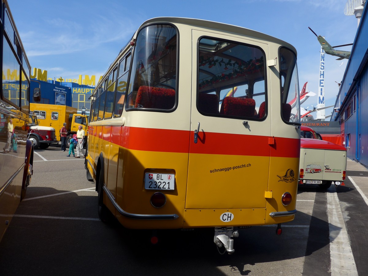 (149'838) - Aus der Schweiz: Jockel, Hersberg - BL 23'221 - FBW/Hess (ex M�ller, Baden-D�ttwil; ex B�tra, Birr Nr. 15; ex P 23'212) am 25. April 2014 in Sinsheim, Museum