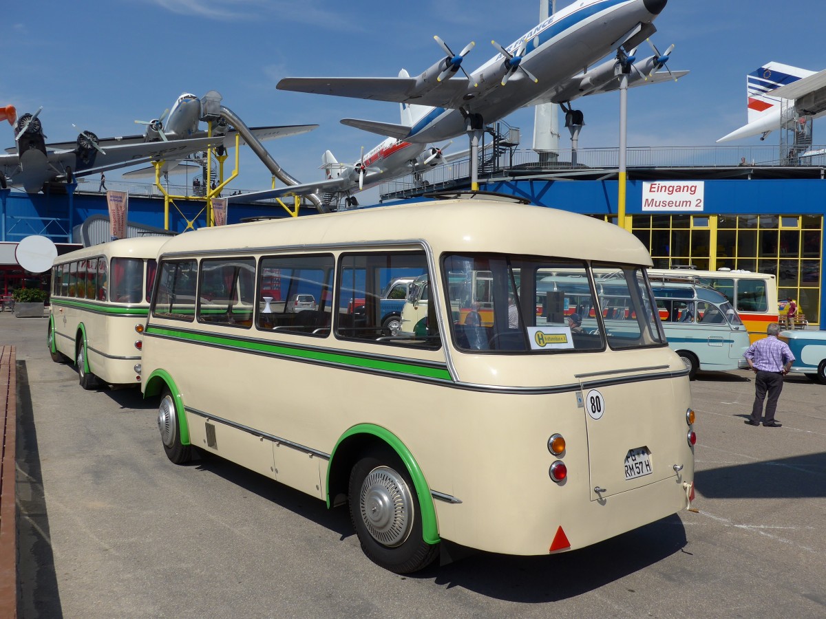 (149'860) - RegioBus, Mittweida - FG-RM 57H - Bautzen Personenanh�nger am 25. April 2014 in Sinsheim, Museum