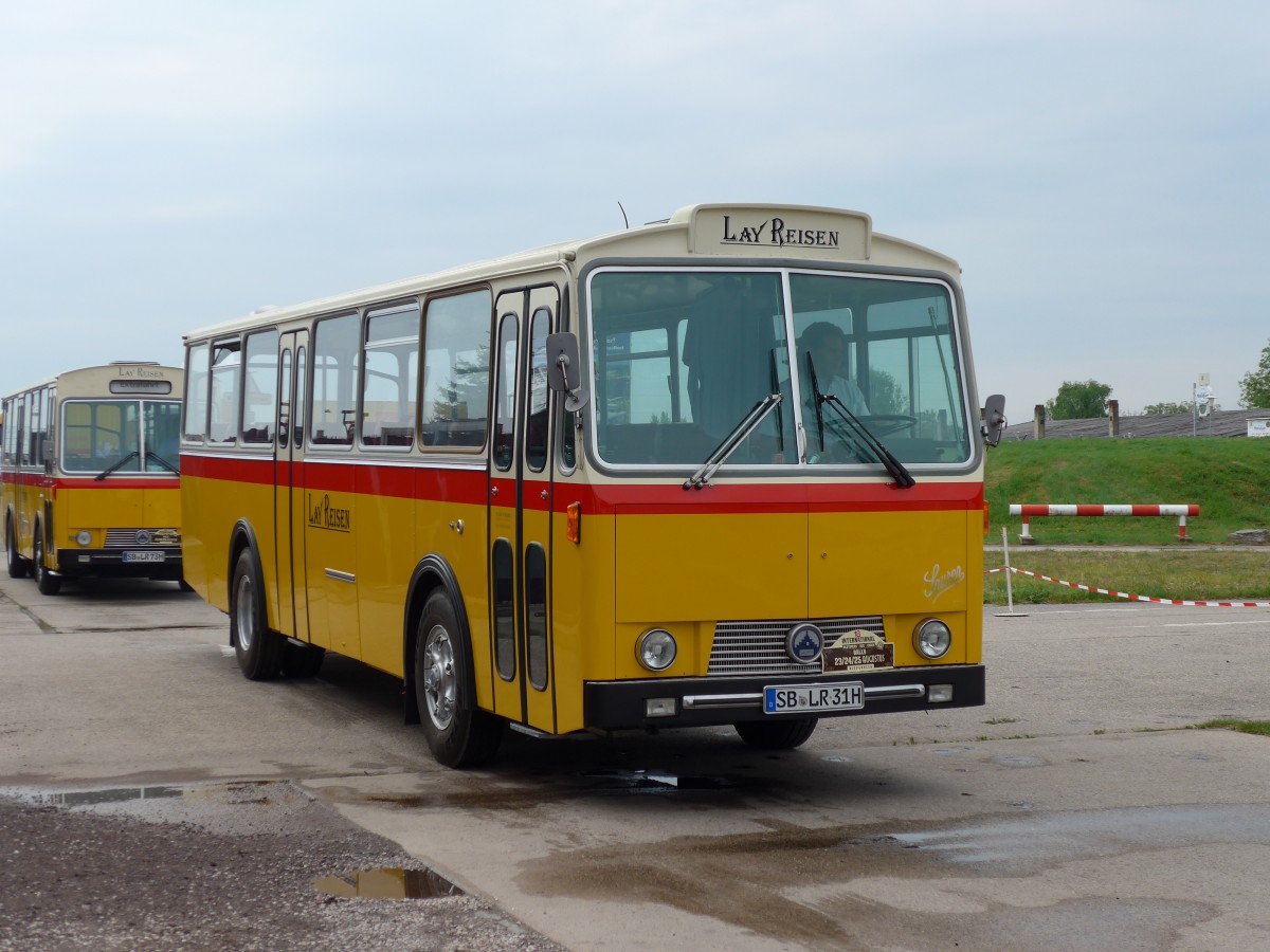 (150'147) - Lay Reisen, P�ttlingen - SB-LR 31H - Saurer/T�scher (ex Looser, Elm; ex Polizeidirektion, Bern; ex P 24'657) am 26. April 2014 in Speyer, Technik-Museum