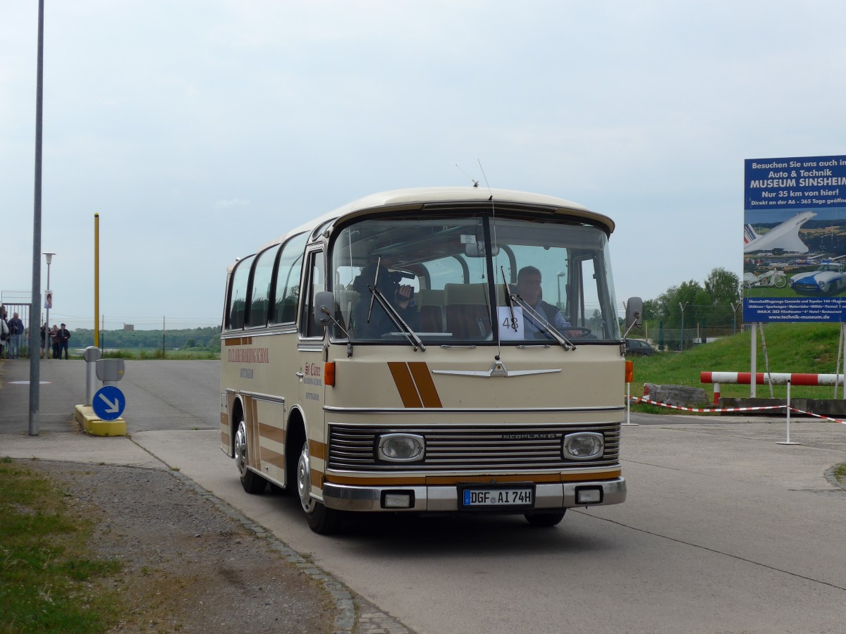 (150'204) - Auw�rter Museum, Stuttgart - DGF-AI 74H - Neoplan (ex St. Claire School, GB-Nottingham) am 26. April 2014 in Speyer, Technik-Museum 