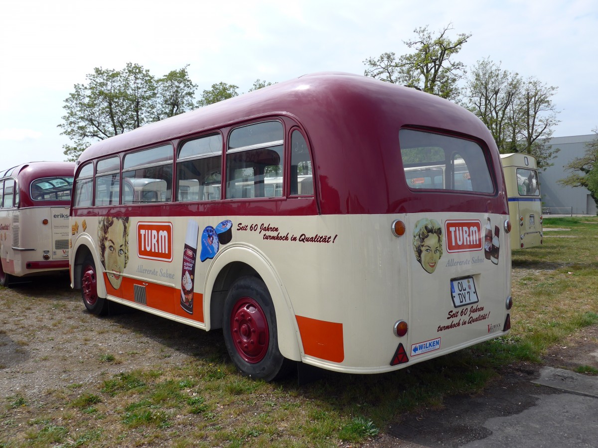 (150'227) - 1. MVC, Oldenburg - OL-DY 7 - Zuggabel Personenanh�nger am 26. April 2014 in Speyer, Technik-Museum