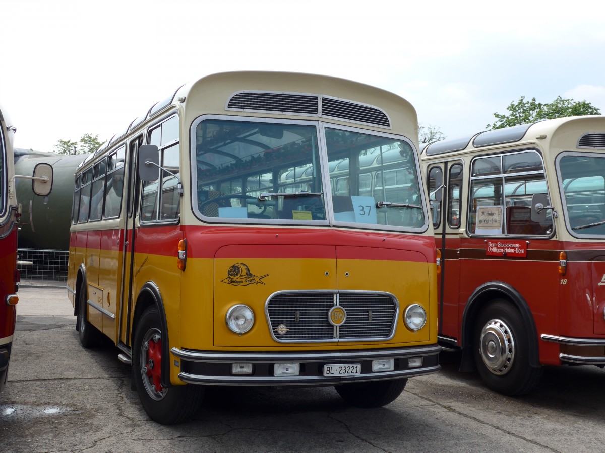 (150'248) - Aus der Schweiz: Jockel, Hersberg - BL 23'221 - FBW/Hess (ex M�ller, Baden-D�ttwil; ex B�tra, Birr Nr. 15; ex P 23'212) am 26. April 2014 in Speyer, Technik-Museum