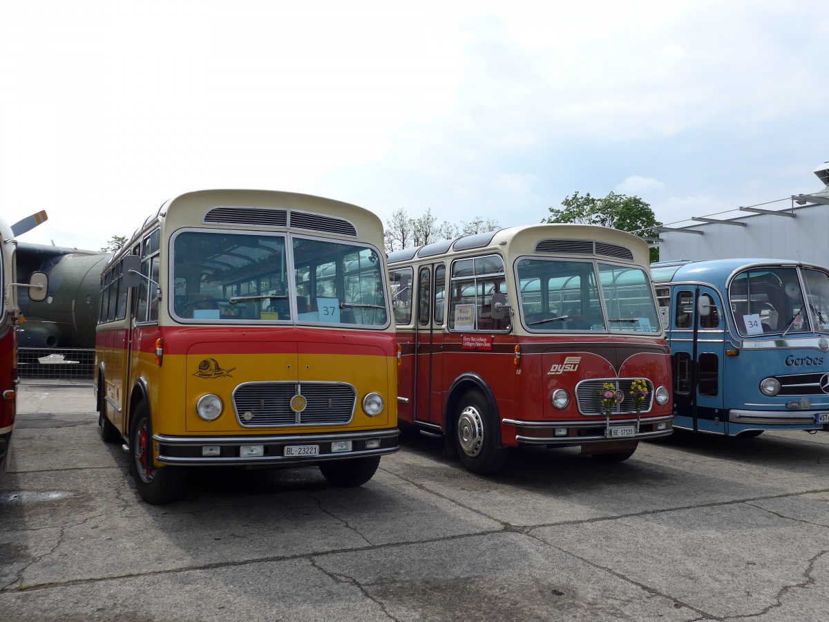 (150'250) - Aus der Schweiz: Jockel, Hersberg - BL 23'221 - FBW/Hess (ex M�ller, Baden-D�ttwil; ex B�tra, Birr Nr. 15; ex P 23'212) am 26. April 2014 in Speyer, Technik-Museum