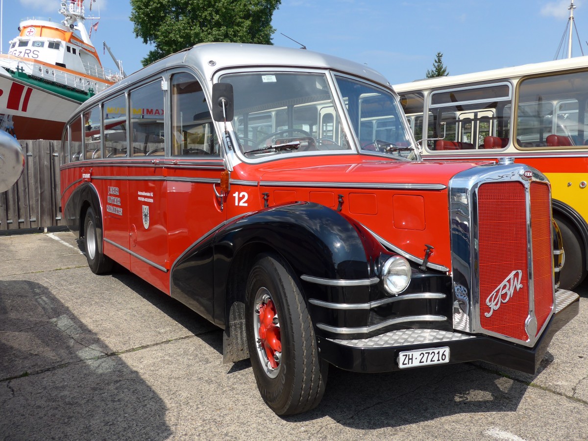 (150'407) - Aus der Schweiz: Meier, Gr�t - Nr. 12/ZH 27'216 - FBW/R&J (ex Wespe, Altst�tten; ex AFA Adelboden Nr. 12) am 26. April 2014 in Speyer, Technik-Museum