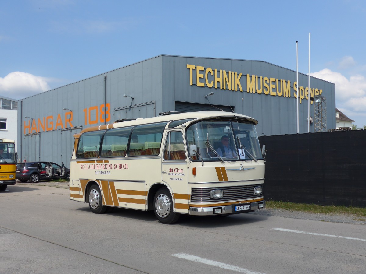 (150'450) - Auw�rter Museum, Stuttgart - DGF-AI 74H - Neoplan (ex St. Claire School, GB-Nottingham) am 26. April 2014 in Speyer, Technik-Museum