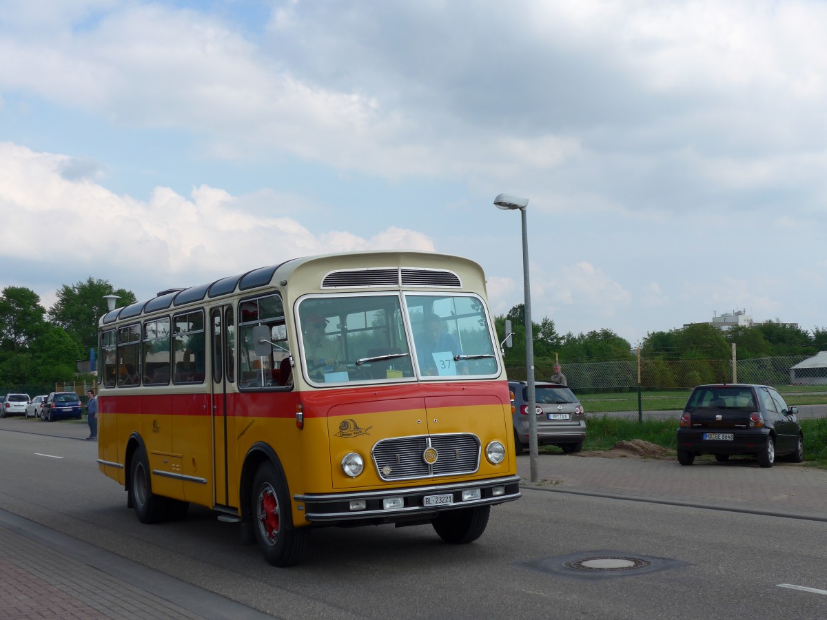 (150'477) - Aus der Schweiz: Jockel, Hersberg - BL 23'221 - FBW/Hess (ex M�ller, Baden-D�ttwil; ex B�tra, Birr Nr. 15; ex P 23'212) am 26. April 2014 in Speyer, Technik-Museum