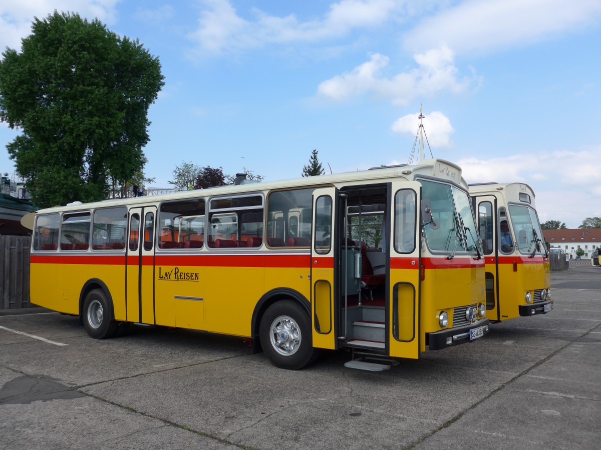 (150'501) - Lay Reisen, P�ttlingen - SB-LR 31H - Saurer/T�scher (ex Looser, Elm; ex Polizeidirektion, Bern; ex P 24'657) am 26. April 2014 in Speyer, Technik-Museum