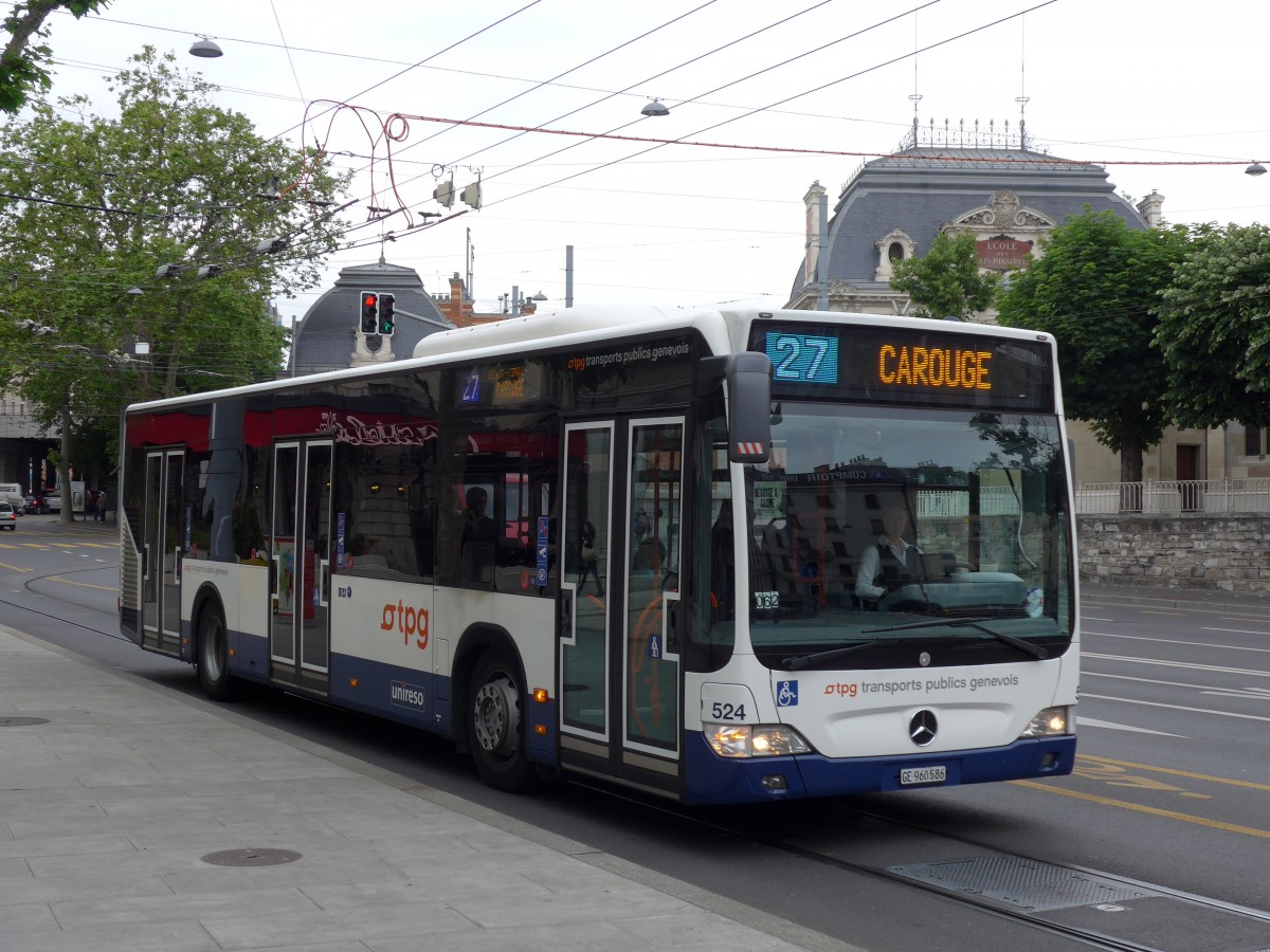 (150'777) - TPG Gen�ve - Nr. 524/GE 960'586 - Mercedes am 26. Mai 2014 in Gen�ve, Place des Vingt-Deux-Cantons