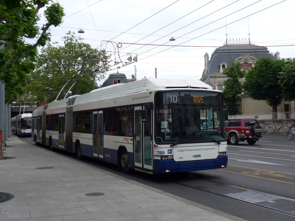 (150'780) - TPG Gen�ve - Nr. 789 - Hess/Hess Doppelgelenktrolleybus am 26. Mai 2014 in Gen�ve, Place des Vingt-Deux-Cantons