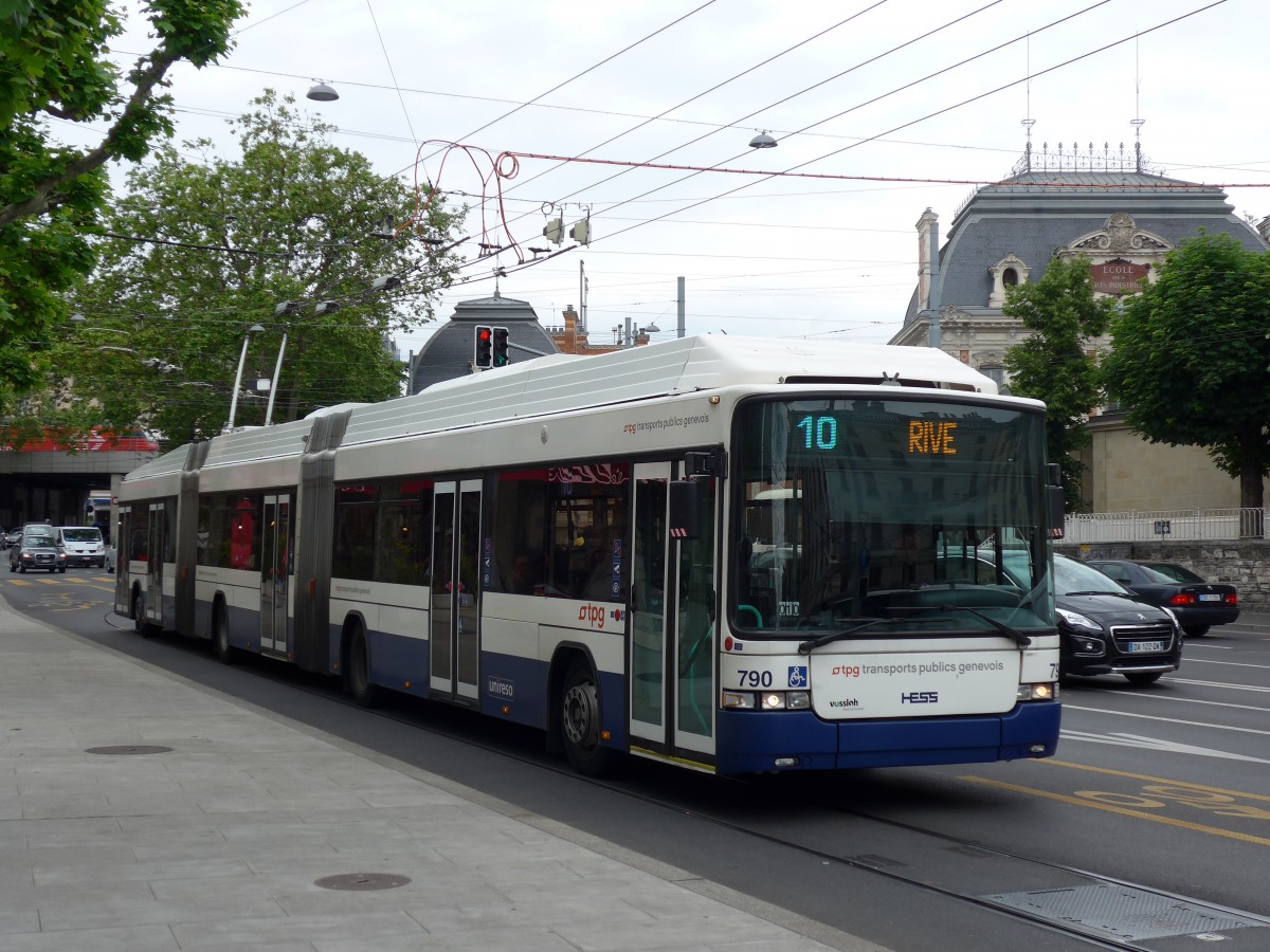 (150'788) - TPG Gen�ve - Nr. 790 - Hess/Hess Doppelgelenktrolleybus am 26. Mai 2014 in Gen�ve, Place des Vingt-Deux-Cantons