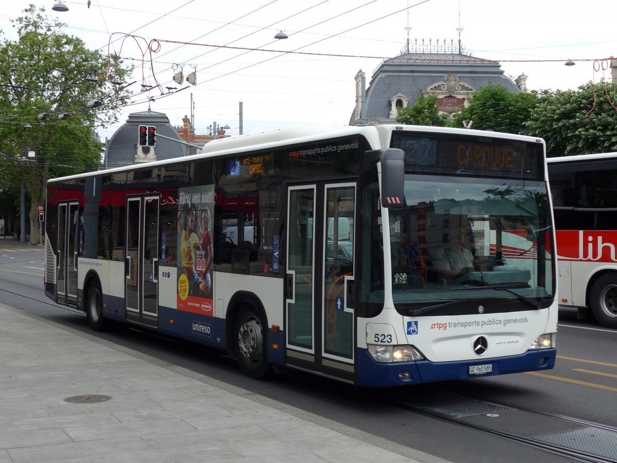 (150'795) - TPG Gen�ve - Nr. 523/GE 960'585 - Mercedes am 26. Mai 2014 in Gen�ve, Place des Vingt-Deux-Cantons