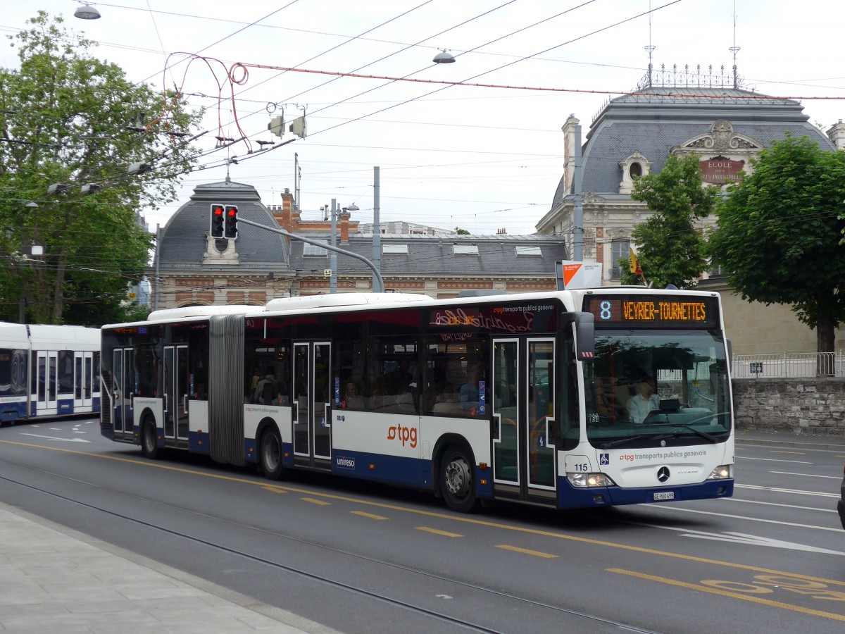 (150'806) - TPG Gen�ve - Nr. 115/GE 960'499 - Mercedes am 26. Mai 2014 in Gen�ve, Place des Vingt-Deux-Cantons