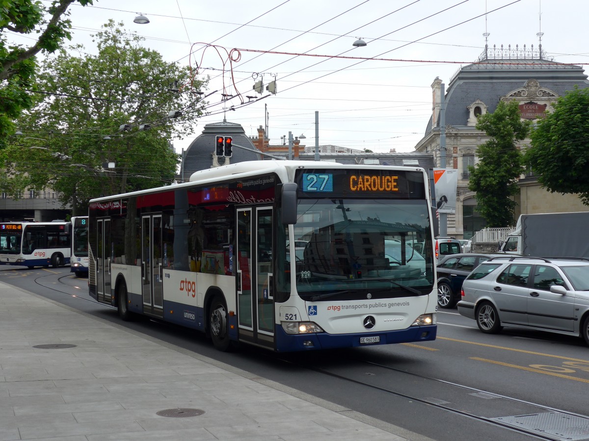 (150'824) - TPG Gen�ve - Nr. 521/GE 960'583 - Mercedes am 26. Mai 2014 in Gen�ve, Place des Vingt-Deux-Cantons