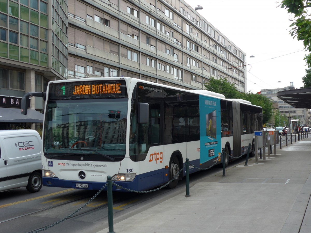 (150'846) - TPG Gen�ve - Nr. 180/GE 960'564 - Mercedes am 26. Mai 2014 in Gen�ve, Place des Vingt-Deux-Cantons