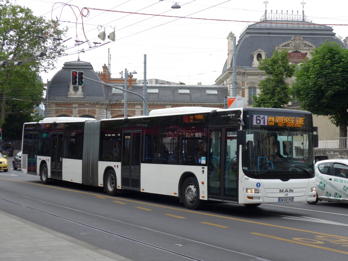 (150'848) - Aus Frankreich: TAC Annemasse - Nr. 1701/CW 031 PQ - MAN am 26. Mai 2014 in Gen�ve, Place des Vingt-Deux-Cantons