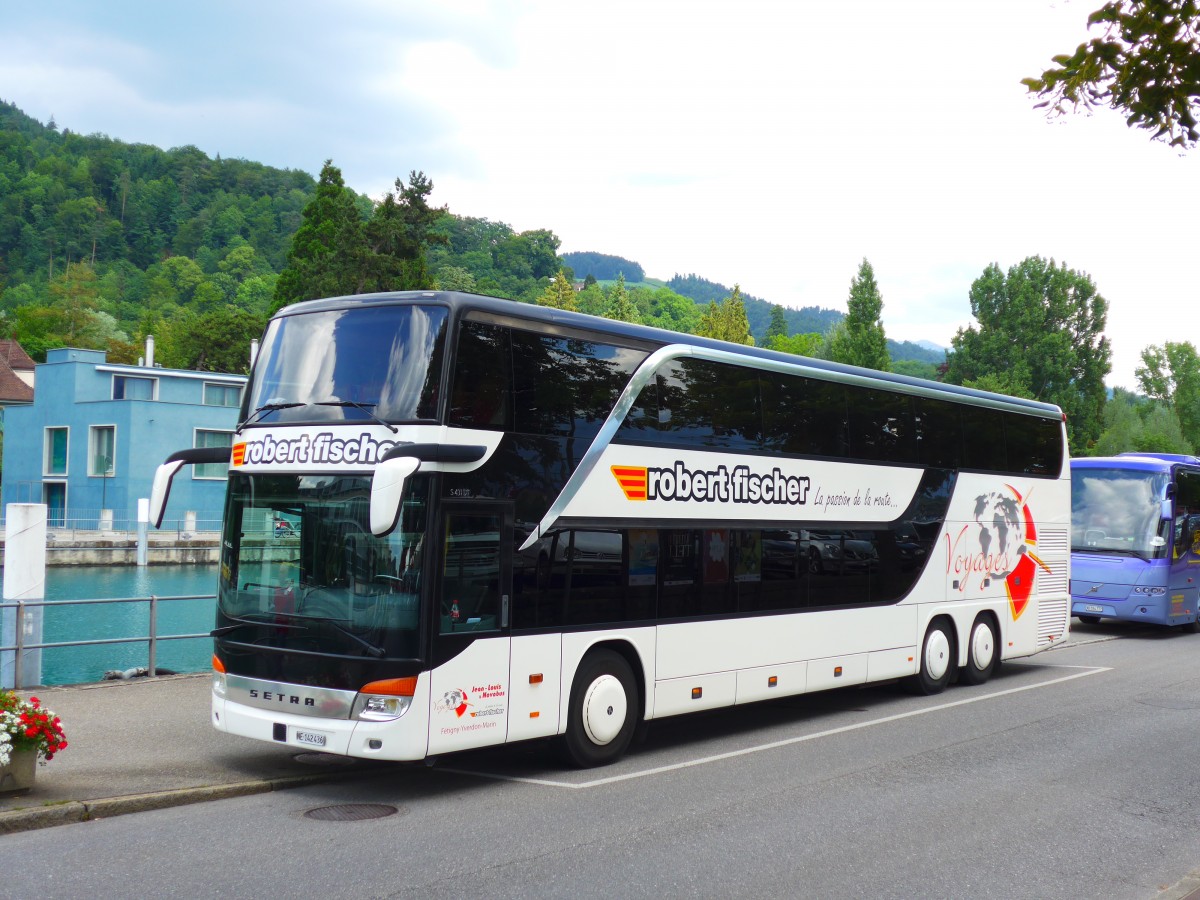 (151'854) - Fischer, Marin - NE 142'436 - Setra am 25. Juni 2014 bei der Schiffl�ndte Thun