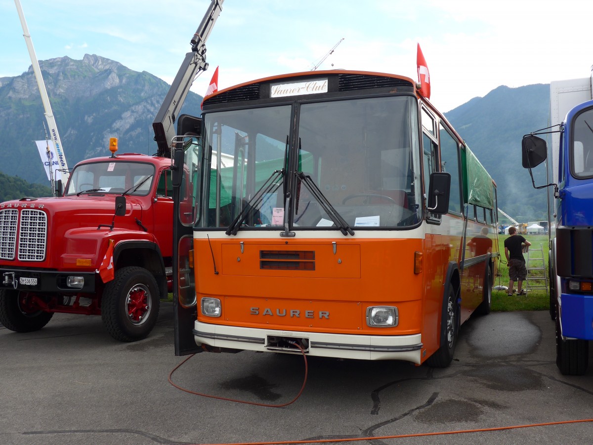 (151'917) - Mangold, Oberengstringen - ZH 368'719 - Saurer/Hess (ex RhV Altst�tten Nr. 45) am 28. Juni 2014 in Interlaken, Flugplatz