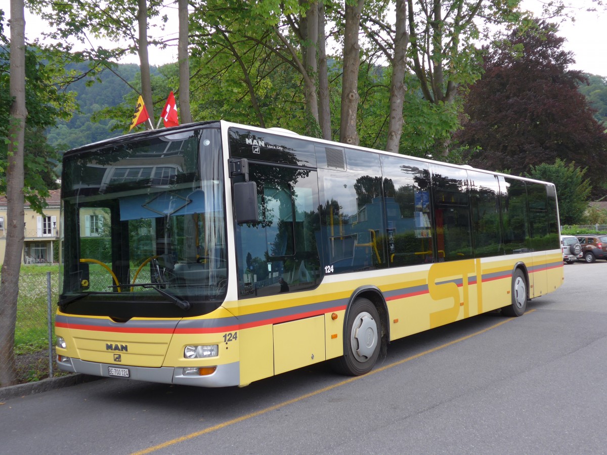 (153'526) - STI Thun - Nr. 124/BE 700'124 - MAN am 2. August 2014 bei der Schiffl�ndte Thun