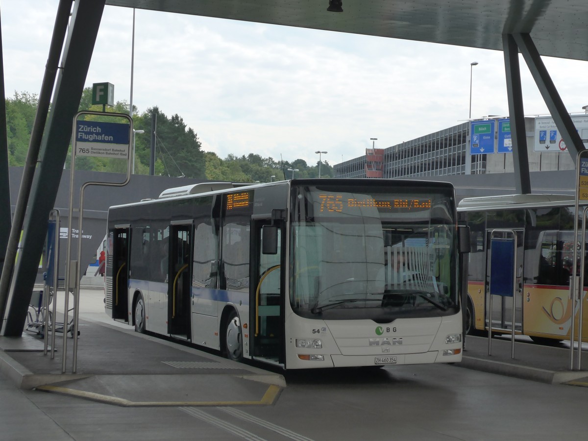 (153'610) - ATE Bus, Effretikon - Nr. 54/ZH 460'354 - MAN am 4. August 2014 in Z�rich, Flughafen