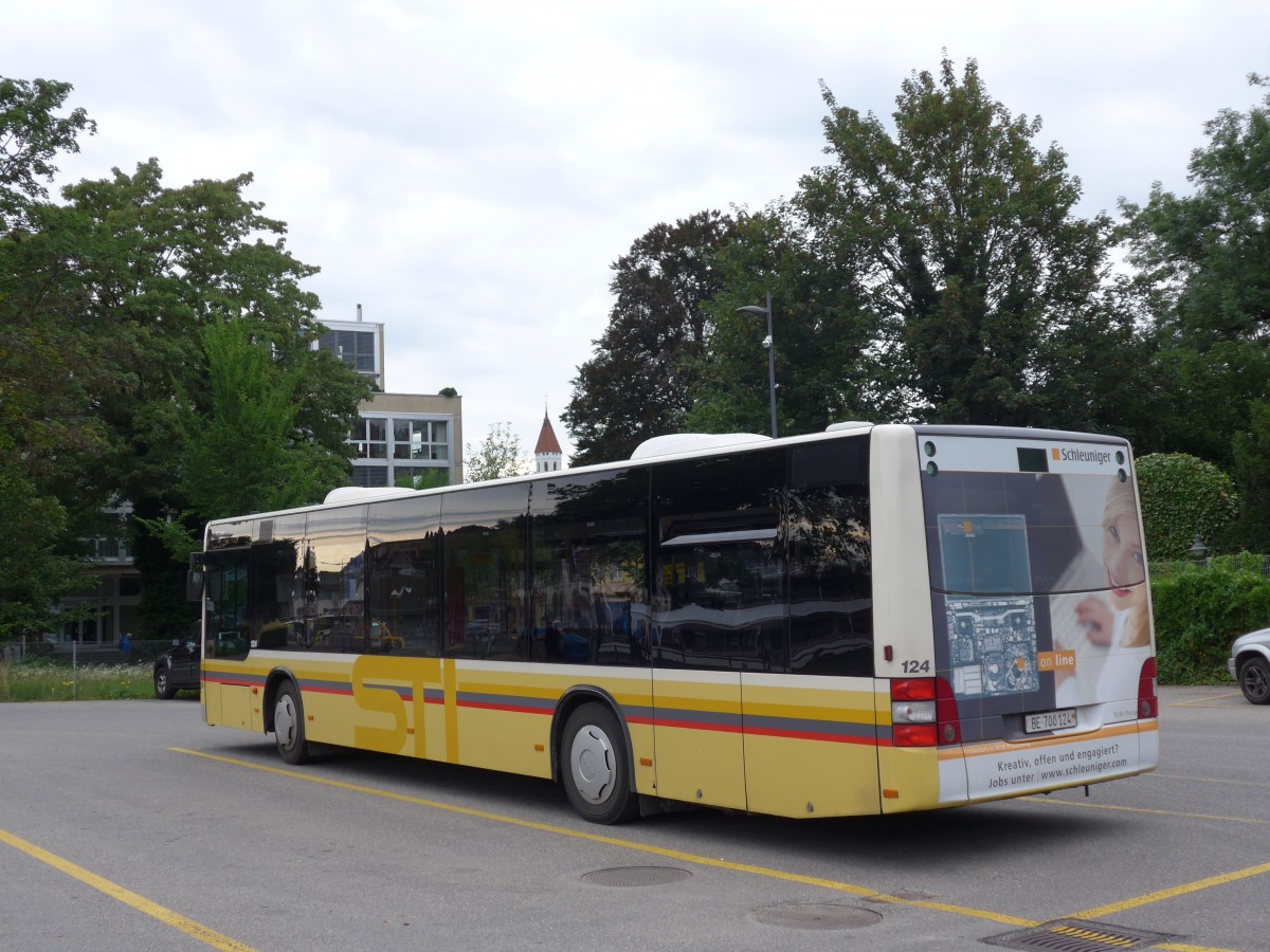 (153'738) - STI Thun - Nr. 112/BE 700'112 - MAN am 12. August 2014 bei der Schiffl�ndte Thun