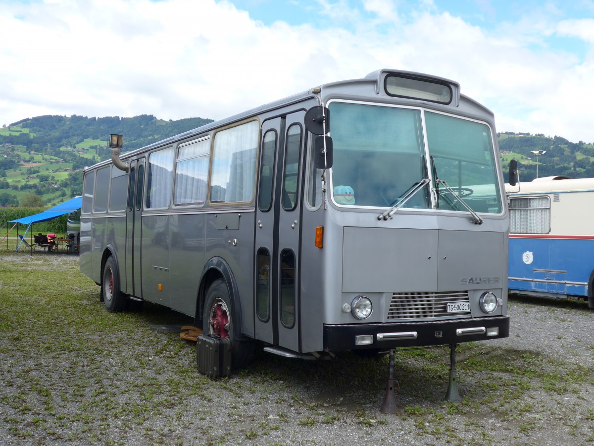 (153'807) - Gsell, Arbon - TG 500'211 - Saurer/Rizzi (ex Landolt, Z�rich; ex SAPJV, L'Isle Nr. 73; ex SAPJV, L'Isle Nr. 44; ex P 24'663) am 16. August 2014 in Altst�tten, Allmendplatz