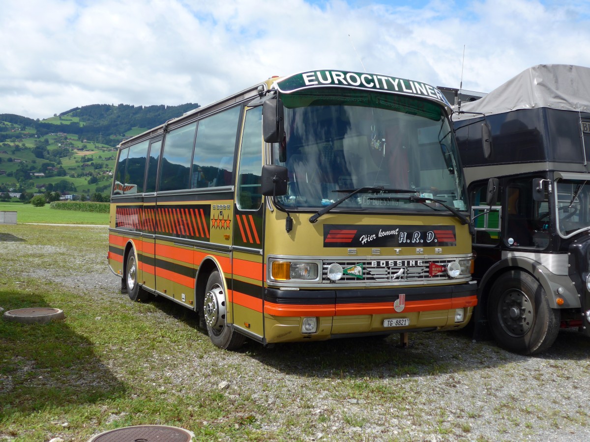 (153'812) - Dasen, Bischofszell - TG 8821 - Setra (ex Reichlin, Goldau) am 16. August 2014 in Altst�tten, Allmendplatz