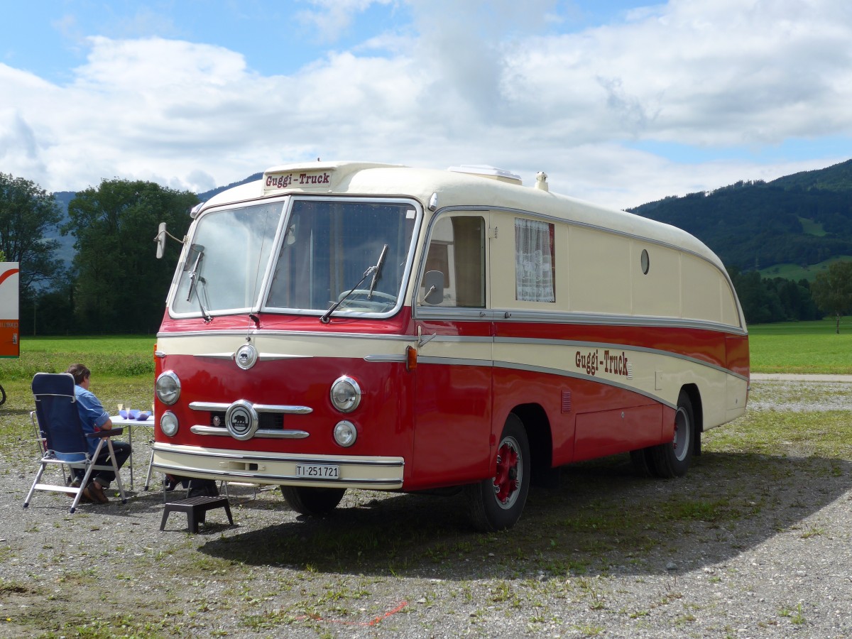(153'815) - Guggenb�hl, Brissago - TI 251'721 - Berna/R&J (ex VB Biel Nr. 110; ex VB Biel Nr. 10) am 16. August 2014 in Altst�tten, Allmendplatz