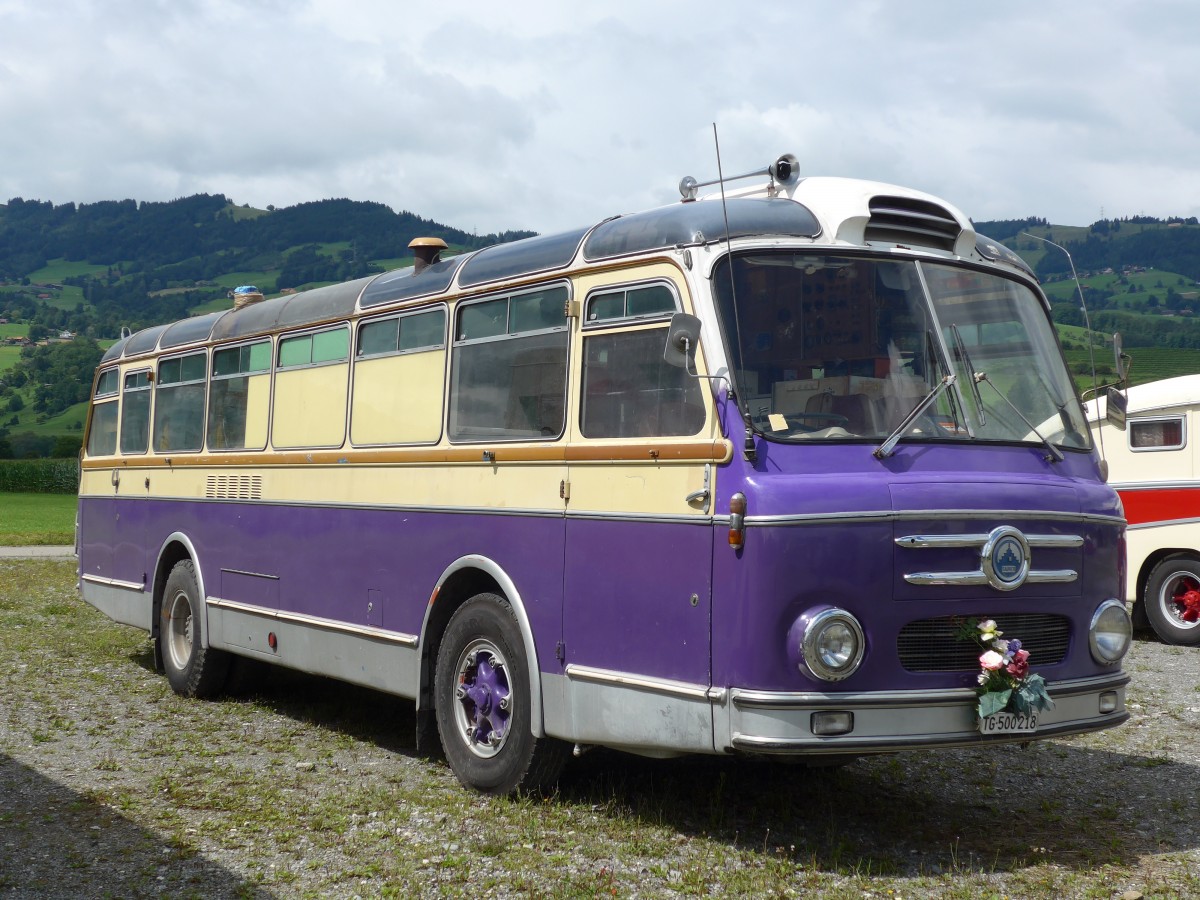 (153'869) - Gerster, Roggwil - TG 500'218 - Saurer/Saurer am 16. August 2014 in Altst�tten, Allmendplatz
