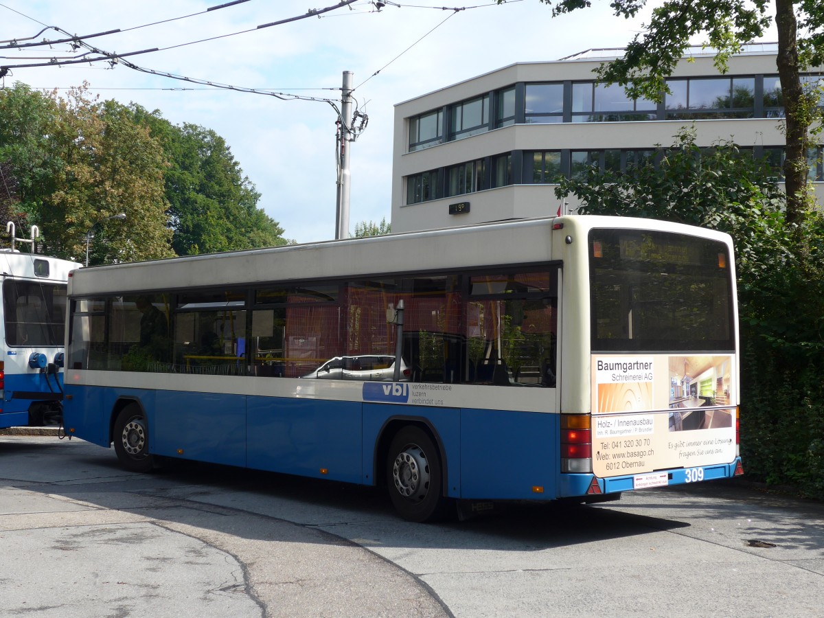 (154'052) - VBL Luzern - Nr. 309 - Lanz+Marti/Hess Personenanh�nger am 19. August 2014 in Luzern, Maihof