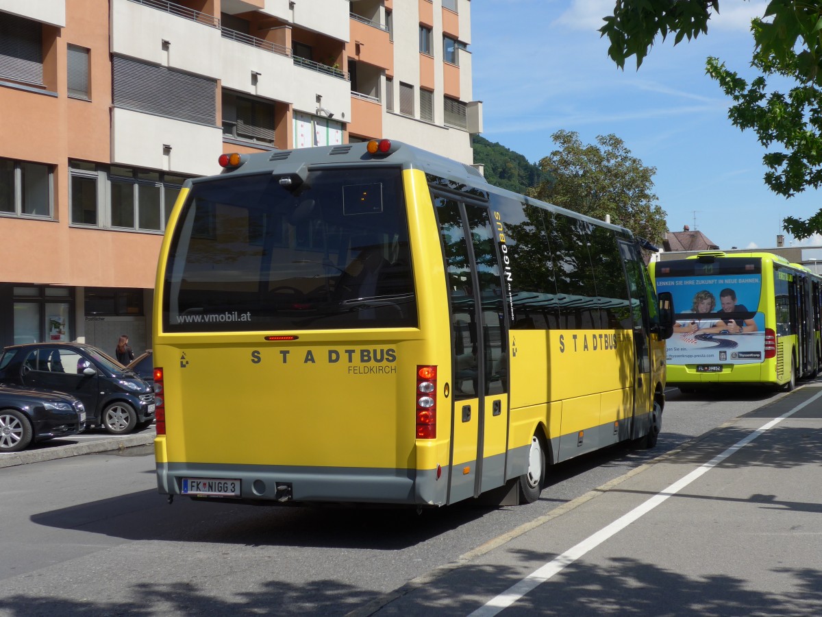 (154'299) - Stadtbus, Feldkirch - FK NIGG 3 - Mercedes/Auw�rter am 21. August 2014 beim Bahnhof Feldkirch