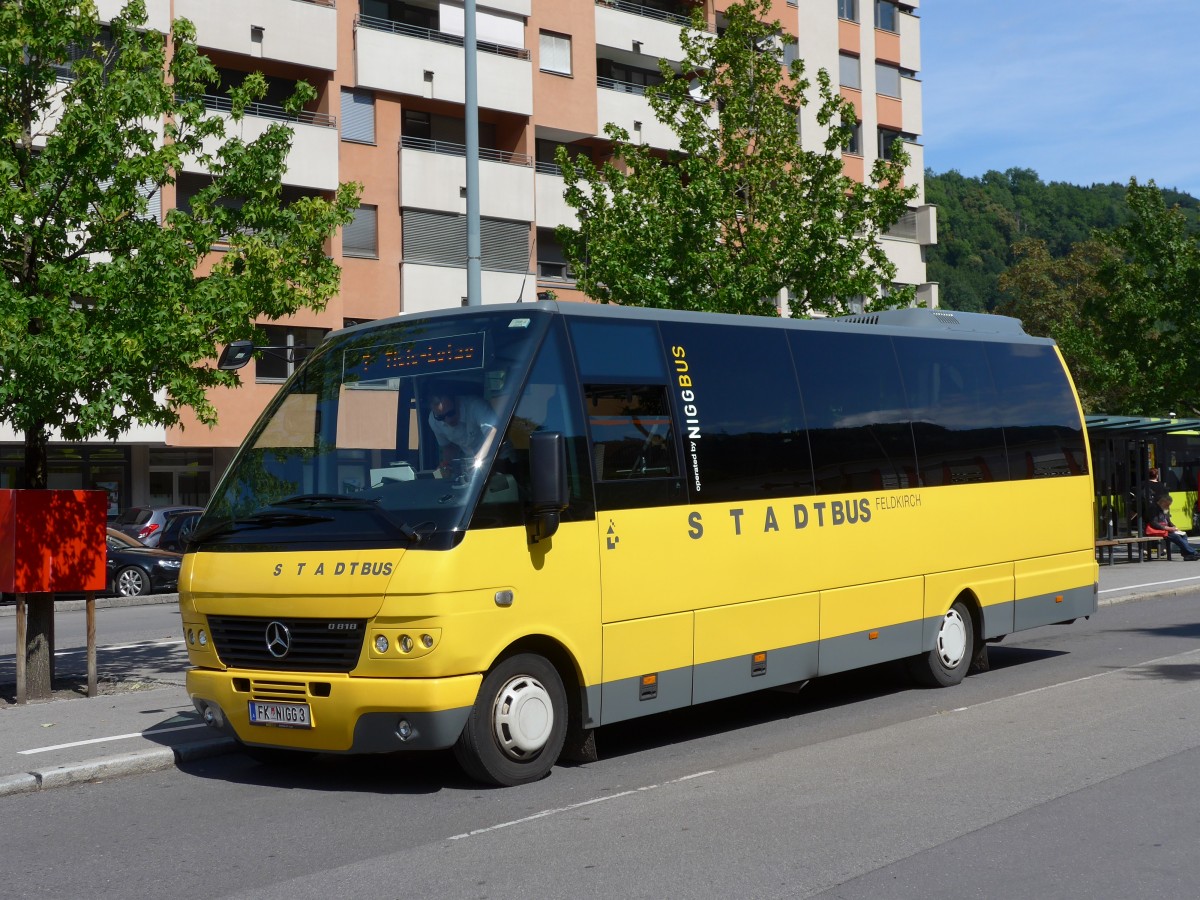 (154'300) - Stadtbus, Feldkirch - FK NIGG 3 - Mercedes/Auw�rter am 21. August 2014 beim Bahnhof Feldkirch