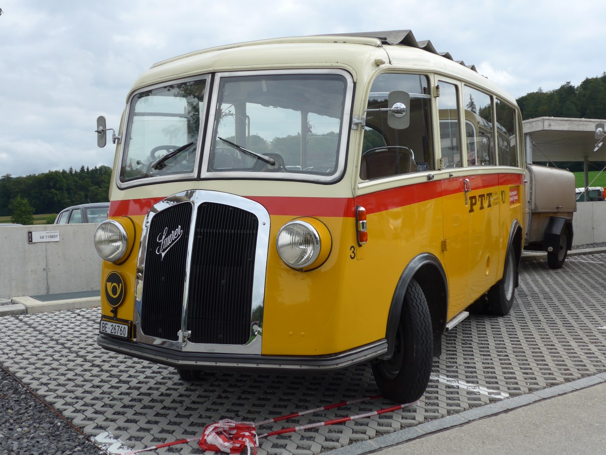 (154'484) - Schmid, Th�rishaus - Nr. 3/BE 26'760 - Saurer/Gangloff (ex Geiger, Adelboden Nr. 3) am 30. August 2014 in Oberkirch, CAMPUS Sursee