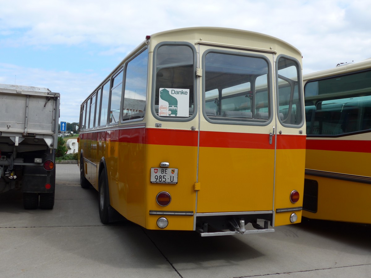 (154'506) - Zimmermann, Niederwangen - BE 985 U - Saurer/T�scher (ex P 24'632) am 30. August 2014 in Oberkirch, CAMPUS Sursee
