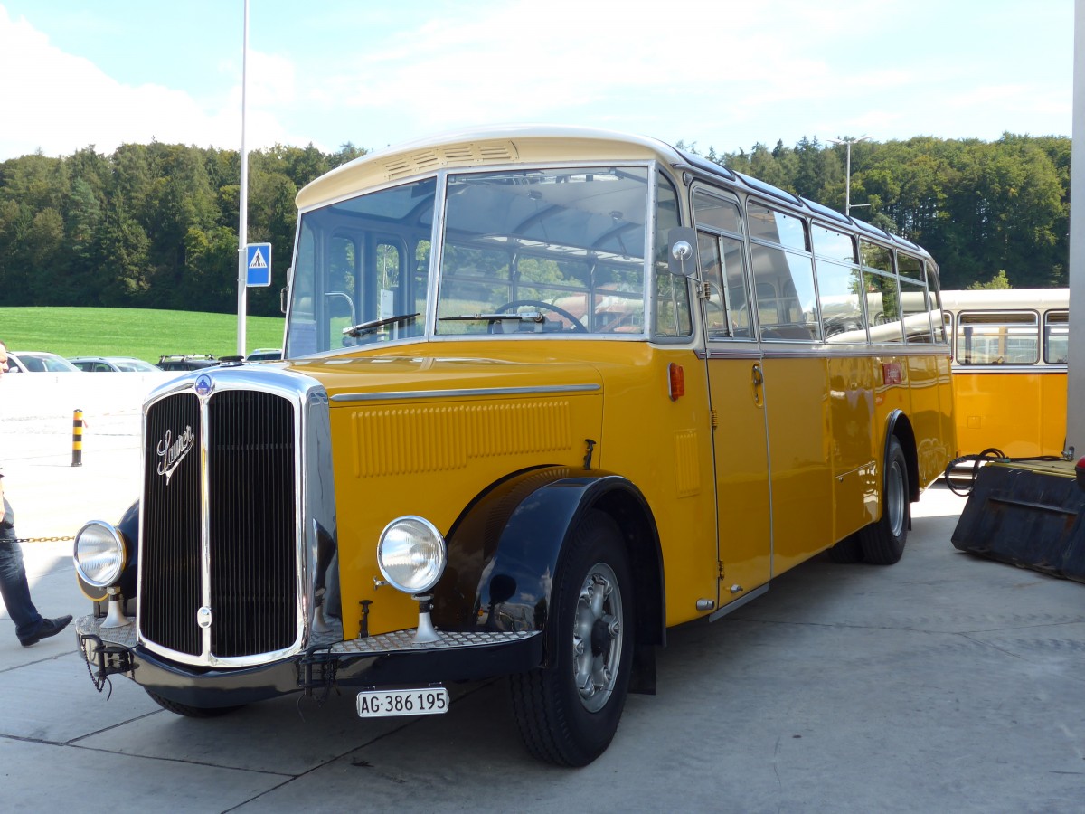 (154'592) - Fasel, Widen - AG 386'195 - Saurer/Lauber (ex Freudiger, Eiken; ex in M�hlin; ex Stalder, Dornach; ex Th�cla, St-Ursanne; ex Stucki, Porrentruy Nr. 10) am 30. August 2014 in Oberkirch, CAMPUS Sursee