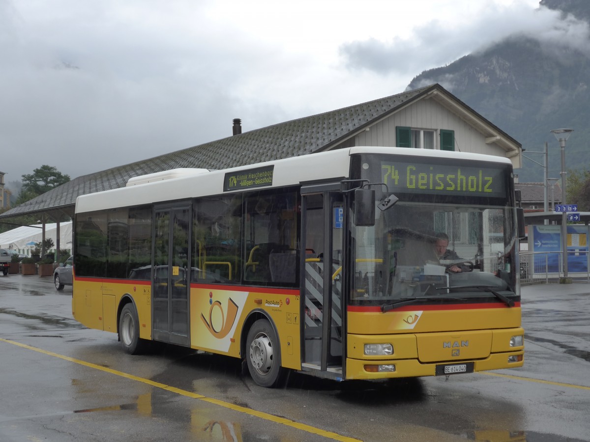 (154'745) - AVG Meiringen - Nr. 72/BE 614'040 - MAN/G�ppel am 1. September 2014 in Meiringen, Postautostation