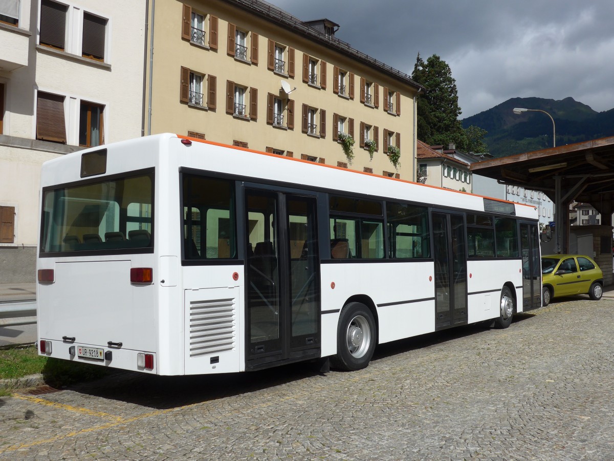 (154'846) - Meyer, G�schenen - UR 9218 - Mercedes (ex BSU Solothurn Nr. 65; ex BSU Solothurn Nr. 59) am 1. September 2014 beim Bahnhof Airolo