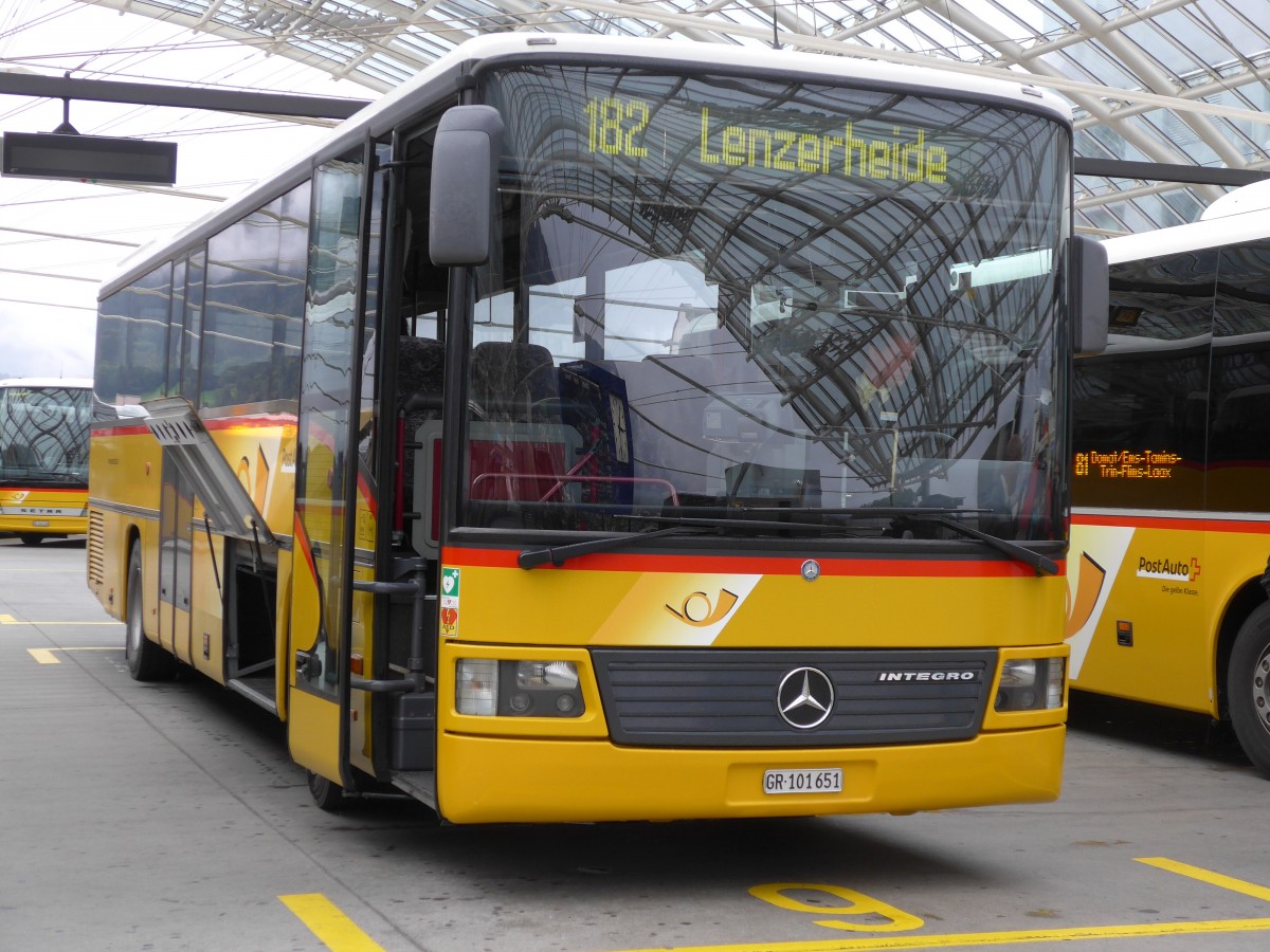(154'917) - PostAuto Graub�nden - GR 101'651 - Mercedes am 13. September 2014 in Chur, Postautostation