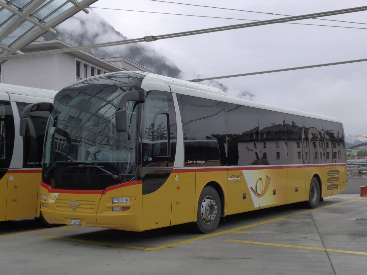 (154'923) - PostAuto Graub�nden - GR 162'978 - MAN am 13. September 2014 in Chur, Postautostation
