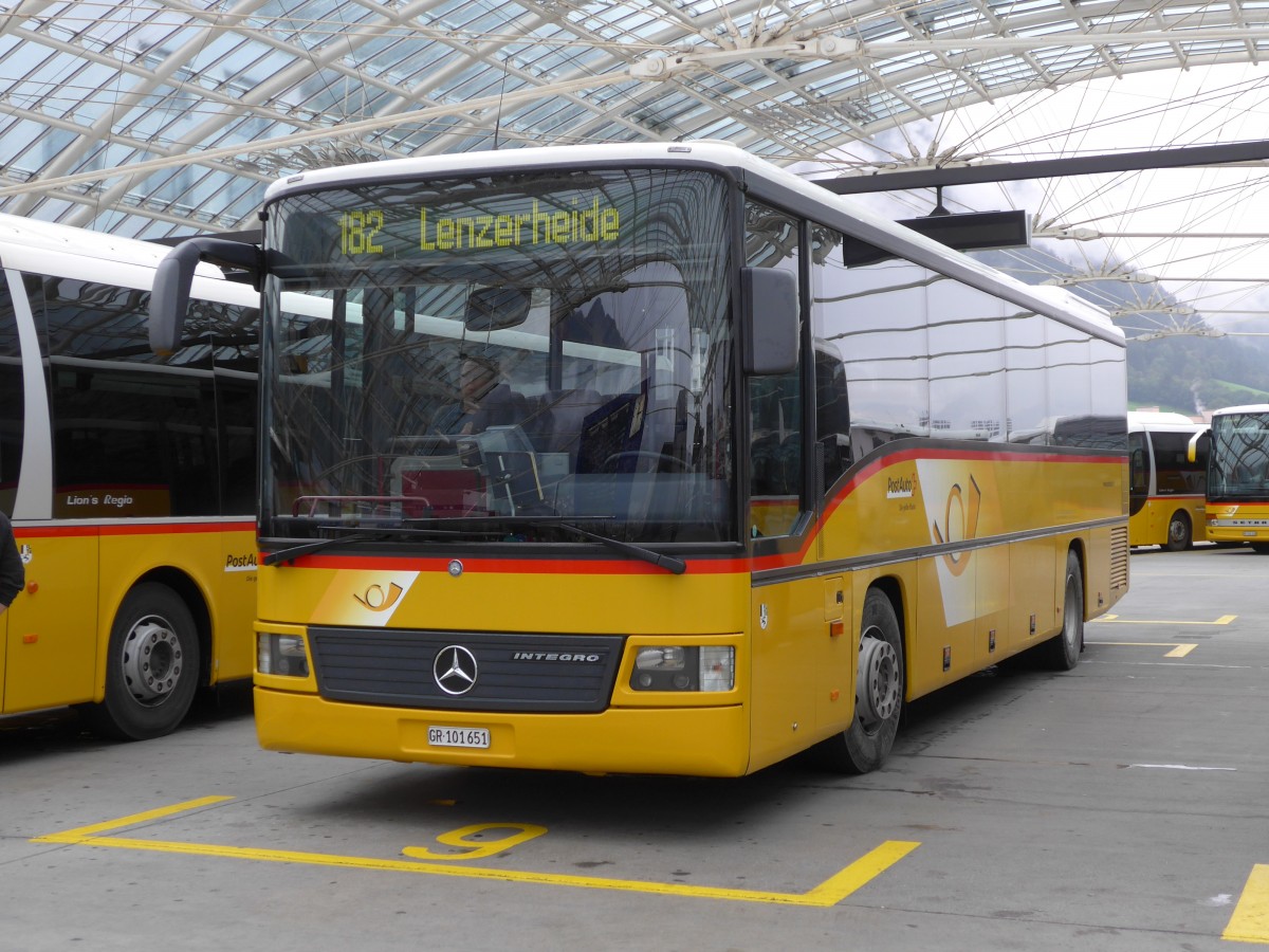 (154'928) - PostAuto Graub�nden - GR 101'651 - Mercedes am 13. September 2014 in Chur, Postautostation