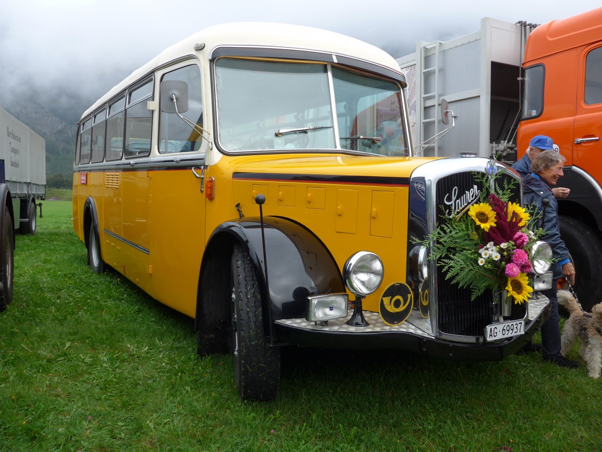 (154'947) - Bl�chlinger, Endingen - AG 69'937 - Saurer/T�scher (ex Dubach, Walde; ex Spescha, Andiast) am 13. September 2014 in Chur, Waffenplatz